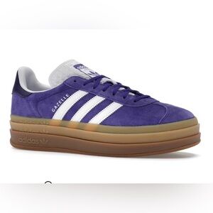 Adidas Gazelle Bold Purple Suede Trainers with White Stripes